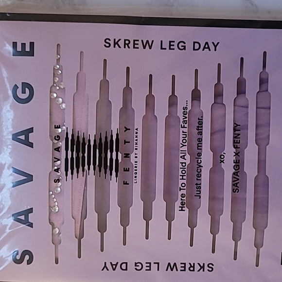 SAVAGE X FENTY DIVORCE COURT THIGH-HIGH STAY-UP STOCKINGS PURPLE LITE SZ M/L - Picture 5 of 7